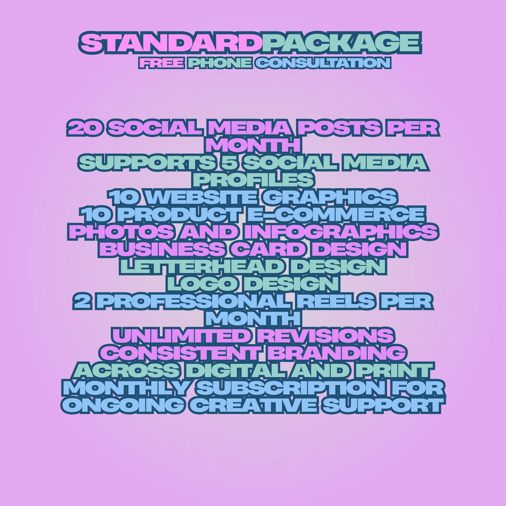 Standard Monthly Graphic Design Package for Social Media, E-Commerce, and Branding