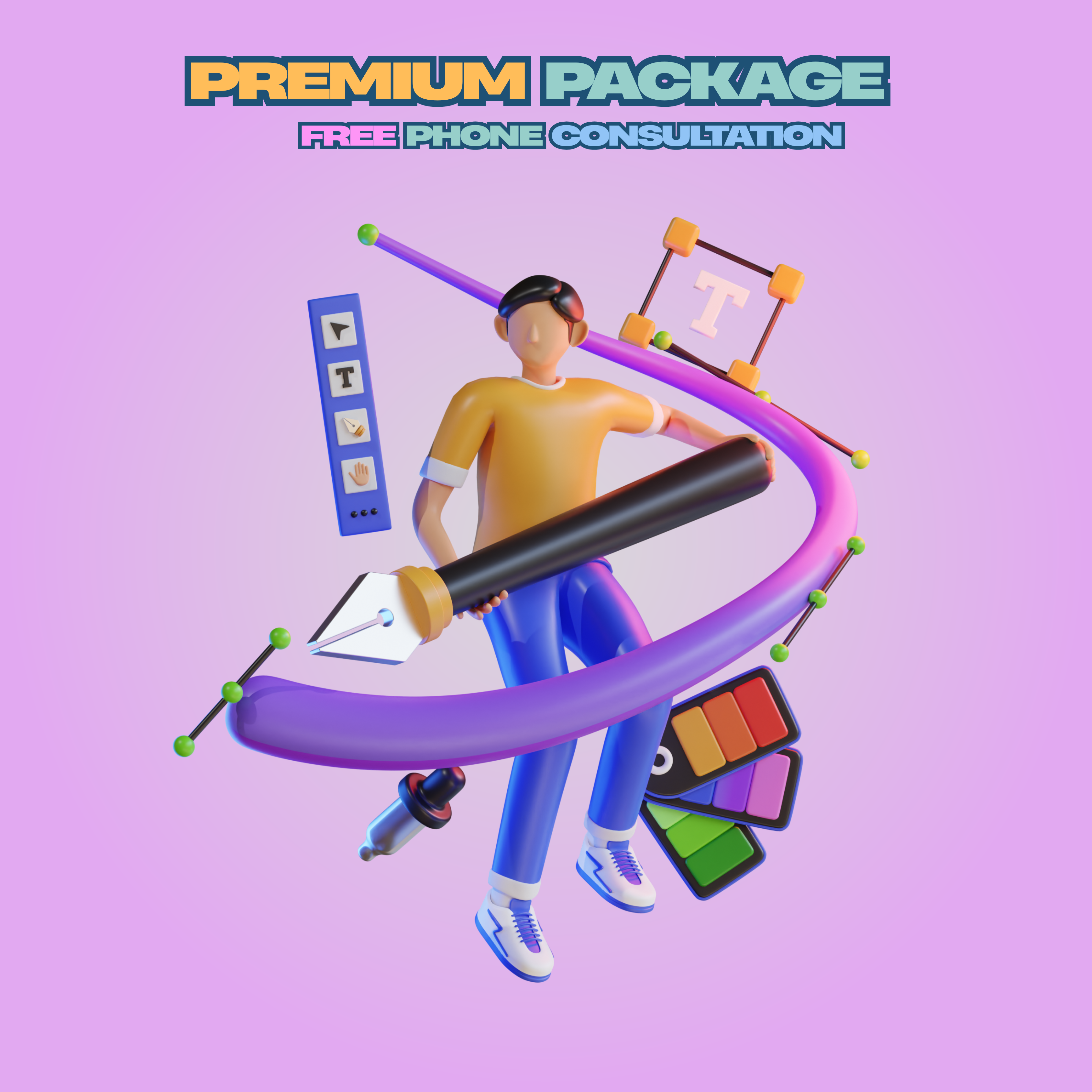 Premium Monthly Graphic Design Package for Comprehensive Branding, E-Commerce, and Digital Marketing