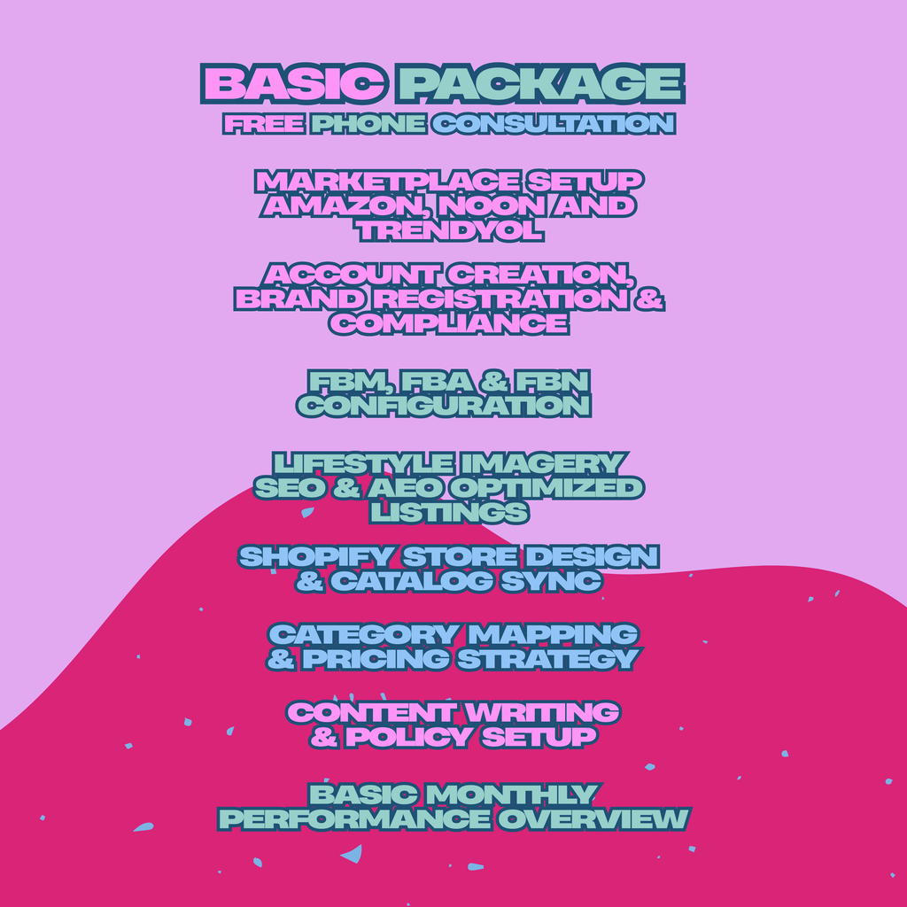 Basic E-Commerce Growth Package Dubai UAE | Full Marketplace Setup and Management